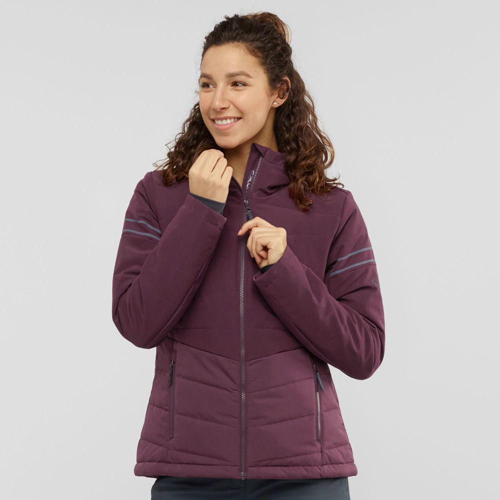 SALOMON EDGE Philippines - Women's Ski Jackets - Burgundy | 749512-JXF